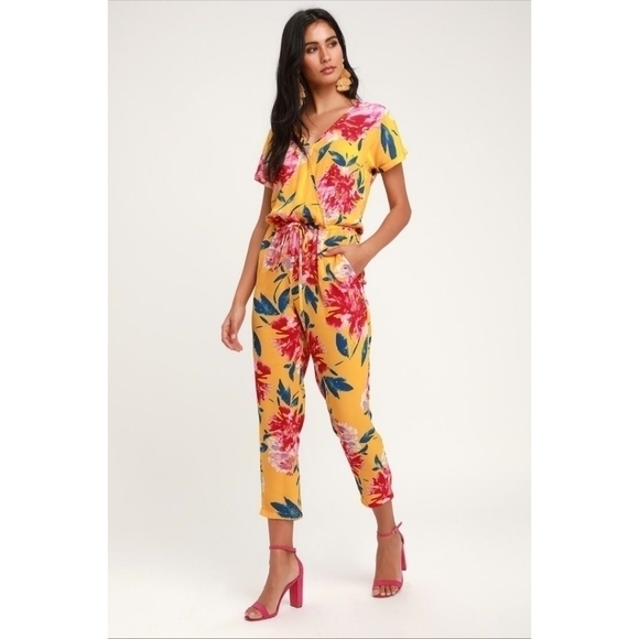 LULUS Successful Statice Floral Print Jumpsuit - Picture 1 of 12